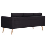 2 Piece Sofa Set Fabric Black