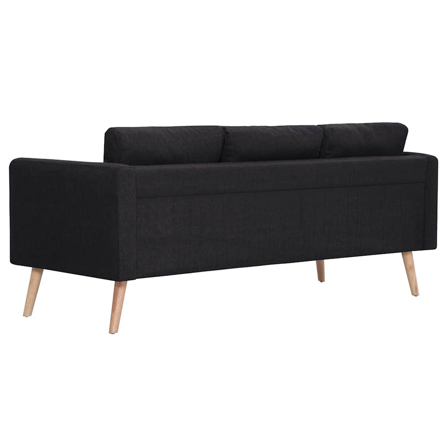 2 Piece Sofa Set Fabric Black