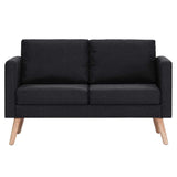 2 Piece Sofa Set Fabric Black