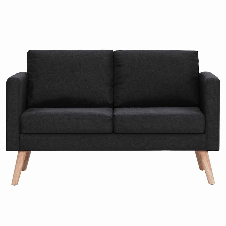 2 Piece Sofa Set Fabric Black