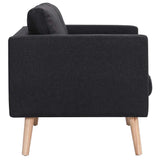 2 Piece Sofa Set Fabric Black