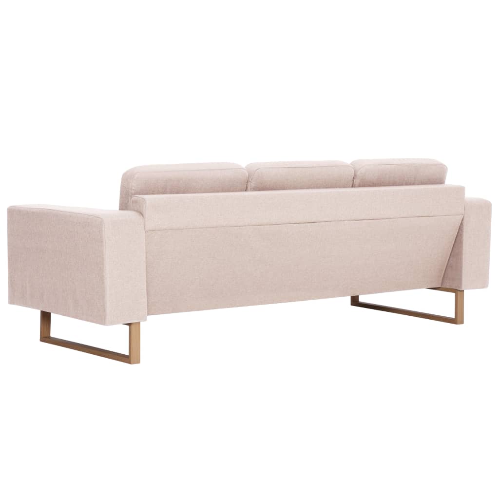 2 Piece Sofa Set Fabric Cream