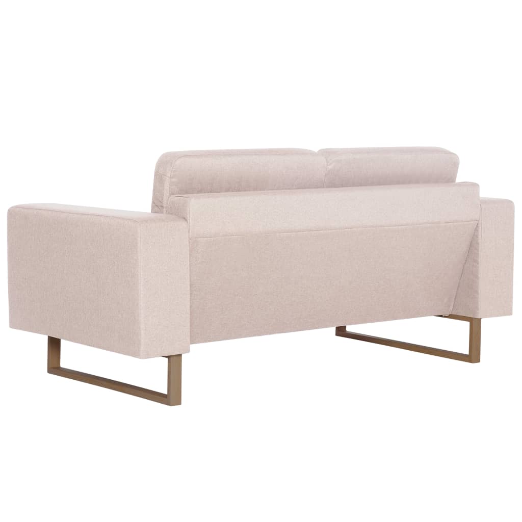 2 Piece Sofa Set Fabric Cream