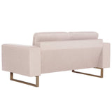 2 Piece Sofa Set Fabric Cream
