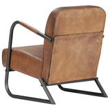 Relax Armchair Light Brown Real Leather - Top-Down View