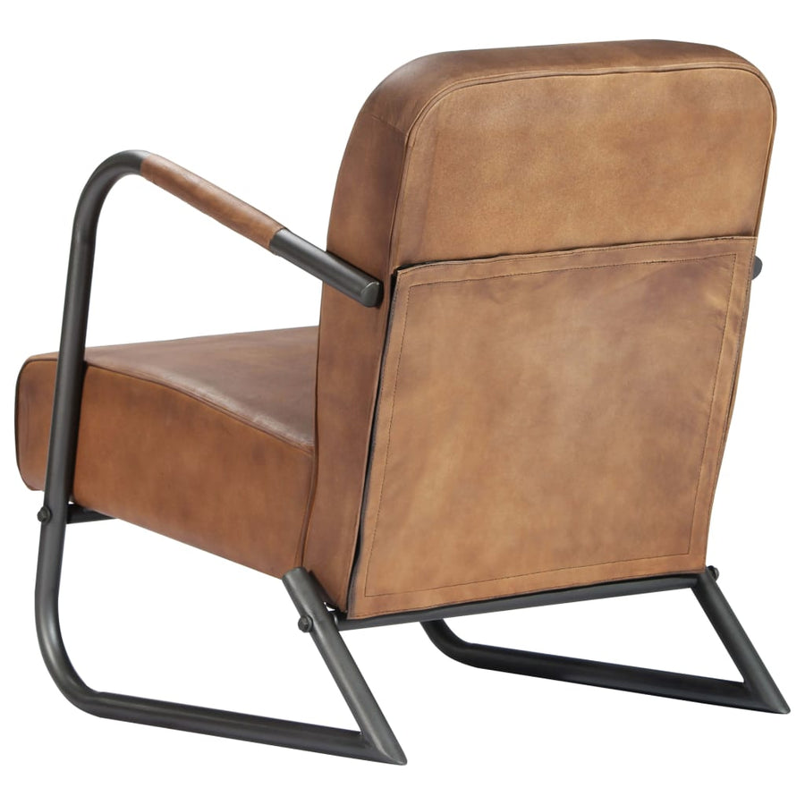 Relax Armchair Light Brown Real Leather