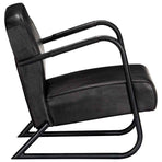 Relax Armchair Black Real Leather