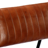 Rocking Chair Brown Real Leather - Rear View
