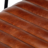 Rocking Chair Brown Real Leather - Close-Up Angle