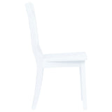 5 Piece Dining Set Solid Rubber Wood White - 45-Degree Angle
