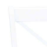 5 Piece Dining Set Solid Rubber Wood White - Rear View