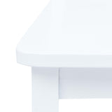 5 Piece Dining Set Solid Rubber Wood White - Close-Up Angle