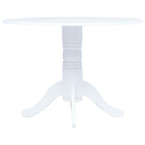 5 Piece Dining Set Solid Rubber Wood White