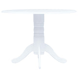 5 Piece Dining Set Solid Rubber Wood White - Low Angle