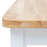 5 Piece Dining Set Solid Rubber Wood White and Brown - Close-Up Angle
