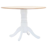 5 Piece Dining Set Solid Rubber Wood White and Brown - Low Angle