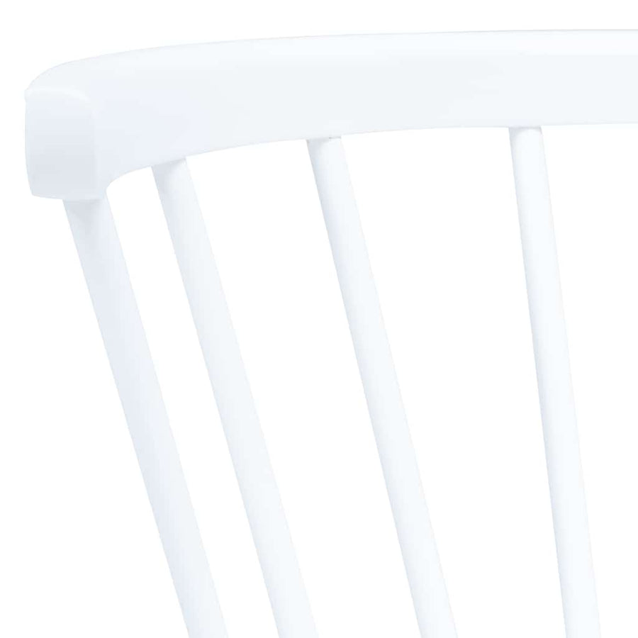 5 Piece Dining Set Solid Rubber Wood White