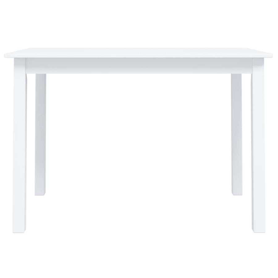 5 Piece Dining Set Solid Rubber Wood White