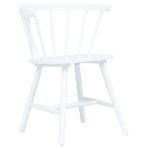 5 Piece Dining Set Solid Rubber Wood White