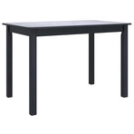 5 Piece Dining Set Solid Rubber Wood Black