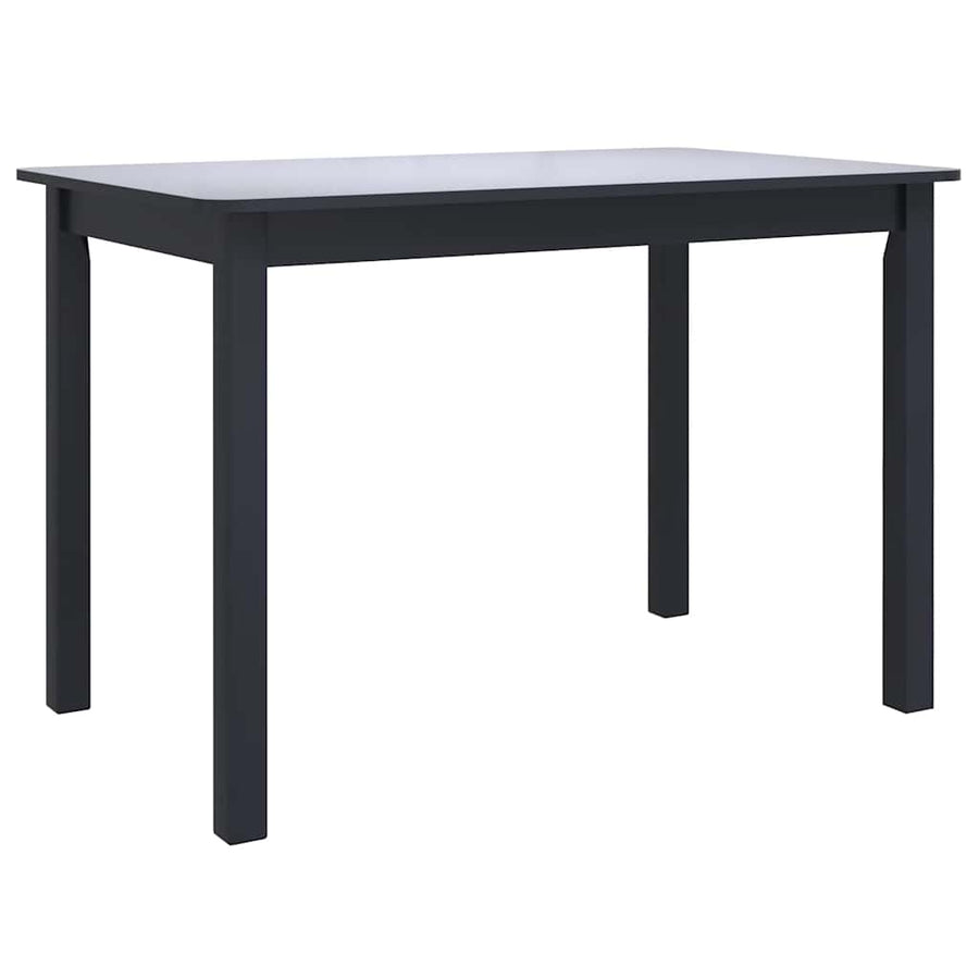 5 Piece Dining Set Solid Rubber Wood Black