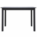 5 Piece Dining Set Solid Rubber Wood Black