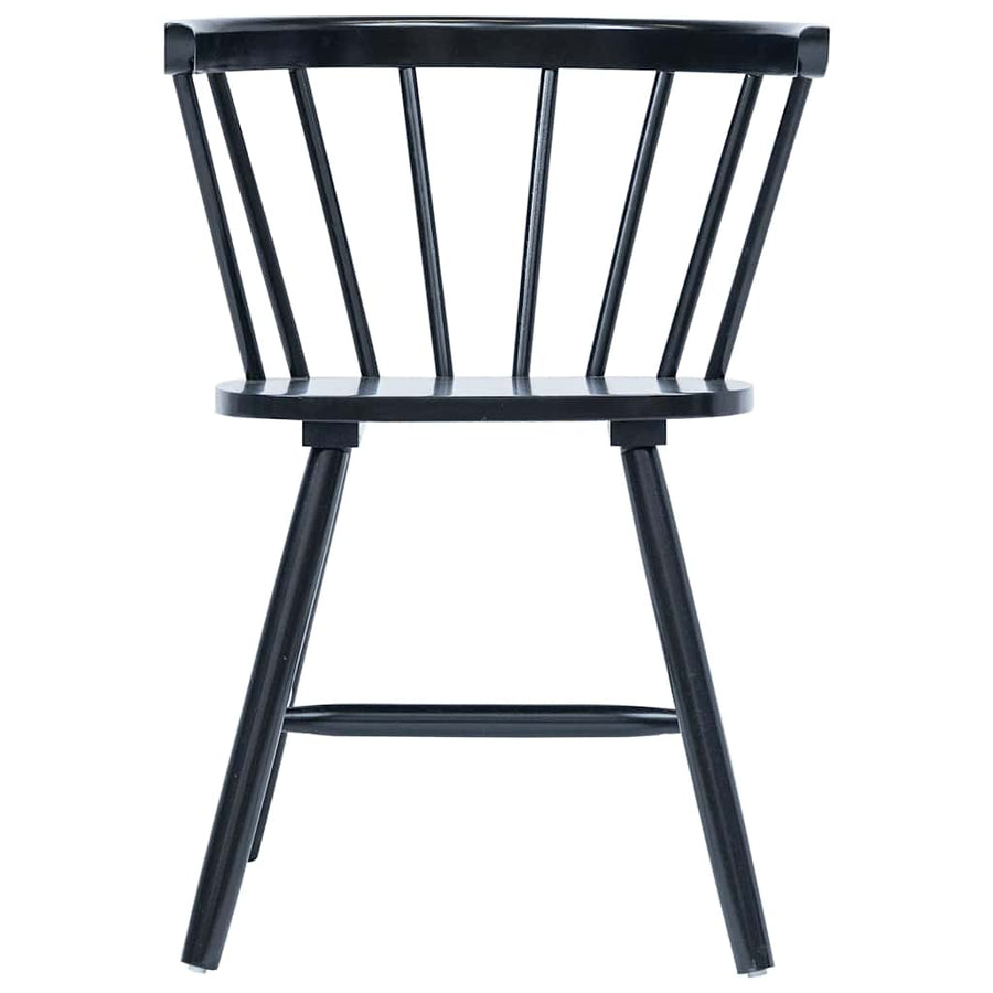 5 Piece Dining Set Solid Rubber Wood Black
