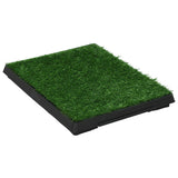 Pet Toilet with Tray & Faux Turf Green 63x50x7 cm WC - Front View