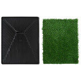 Pet Toilet with Tray & Faux Turf Green 63x50x7 cm WC - 45-Degree Angle