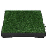 Pet Toilets 2 pcs with Tray & Faux Turf Green 63x50x7 cm WC - Top-Down View