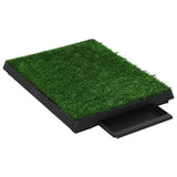 Pet Toilets 2 pcs with Tray & Faux Turf Green 63x50x7 cm WC - 45-Degree Angle