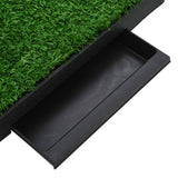 Pet Toilets 2 pcs with Tray & Faux Turf Green 63x50x7 cm WC - Close-Up Angle