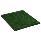 Pet Toilet with Tray & Faux Turf Green 64x51x3 cm WC - Front View