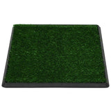 Pet Toilet with Tray & Faux Turf Green 64x51x3 cm WC - Side View