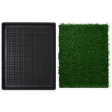 Pet Toilet with Tray & Faux Turf Green 64x51x3 cm WC - Top-Down View
