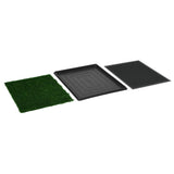Pet Toilet with Tray & Faux Turf Green 64x51x3 cm WC - 45-Degree Angle