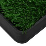 Pet Toilet with Tray & Faux Turf Green 64x51x3 cm WC - Rear View