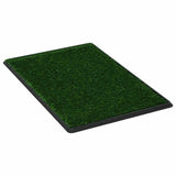 Pet Toilet with Tray & Faux Turf Green 76x51x3 cm WC - Front View
