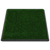 Pet Toilet with Tray & Faux Turf Green 76x51x3 cm WC - Side View
