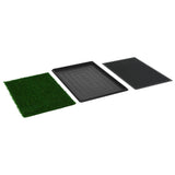 Pet Toilet with Tray & Faux Turf Green 76x51x3 cm WC - 45-Degree Angle