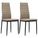 Dining Chairs 2 pcs Cappuccino Faux Leather - Front View