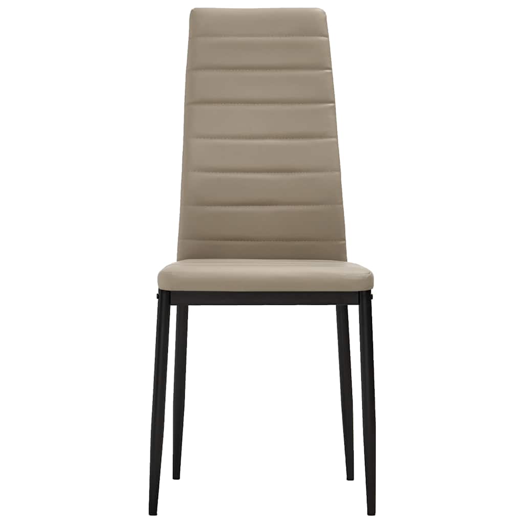 Dining Chairs 2 pcs Cappuccino Faux Leather