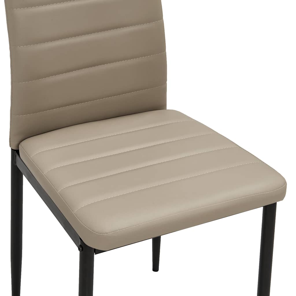 Dining Chairs 2 pcs Cappuccino Faux Leather