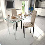 Dining Chairs 2 pcs Cappuccino Faux Leather