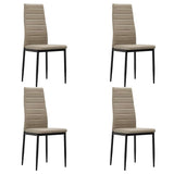 Dining Chairs 4 pcs Cappuccino Faux Leather