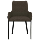 Dining Chairs 2 pcs Brown Fabric - Side View