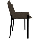 Dining Chairs 2 pcs Brown Fabric - Top-Down View