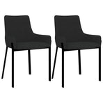 Dining Chairs 2 pcs Black Fabric