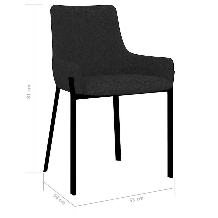 Dining Chairs 2 pcs Black Fabric