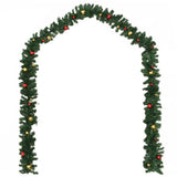 Christmas Garlands 4 pcs with Baubles Green 270 cm PVC - Front View